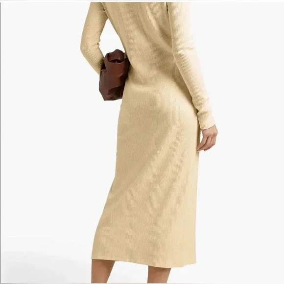 Walter Baker Helena ribbed knit midi dress in cream size small - Picture 2 of 9